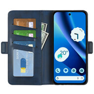 Google Pixel 10a Hoesje - MobyDefend Luxe Wallet Book Case (Sluiting Zijkant) - Blauw
