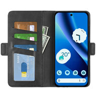 Google Pixel 10a Hoesje - MobyDefend Luxe Wallet Book Case (Sluiting Zijkant) - Zwart