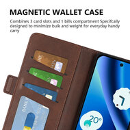 Google Pixel 10a Hoesje - MobyDefend Luxe Wallet Book Case (Sluiting Zijkant) - Bruin