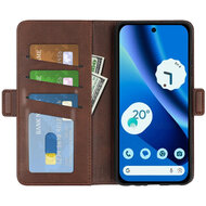Google Pixel 10a Hoesje - MobyDefend Luxe Wallet Book Case (Sluiting Zijkant) - Bruin