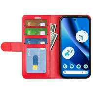 Google Pixel 10a Hoesje - MobyDefend Wallet Book Case (Sluiting Achterkant) - Rood