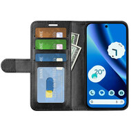 Google Pixel 10a Hoesje - MobyDefend Wallet Book Case (Sluiting Achterkant) - Zwart