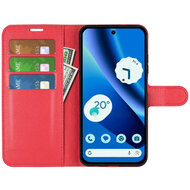 Google Pixel 10a Hoesje - MobyDefend Kunstleren Wallet Book Case (Sluiting Voorkant) - Rood