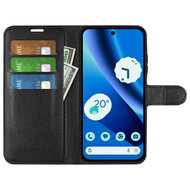 Google Pixel 10a Hoesje - MobyDefend Kunstleren Wallet Book Case (Sluiting Voorkant) - Zwart