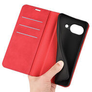 Google Pixel 10a Hoesje - MobyDefend Luxe Wallet Bookcase (Magnetische Sluiting) - Rood