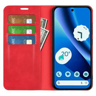 Google Pixel 10a Hoesje - MobyDefend Luxe Wallet Bookcase (Magnetische Sluiting) - Rood