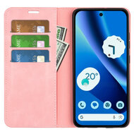 Google Pixel 10a Hoesje - MobyDefend Luxe Wallet Bookcase (Magnetische Sluiting) - Roze
