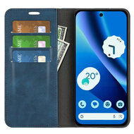Google Pixel 10a Hoesje - MobyDefend Luxe Wallet Bookcase (Magnetische Sluiting) - Blauw