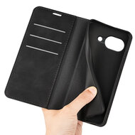 Google Pixel 10a Hoesje - MobyDefend Luxe Wallet Bookcase (Magnetische Sluiting) - Zwart
