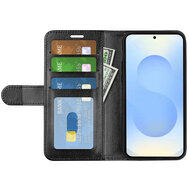 Samsung Galaxy S26 Plus (S26+) Hoesje - MobyDefend Wallet Book Case (Sluiting Achterkant) - Zwart