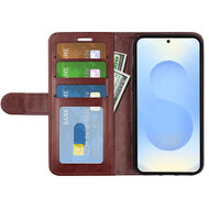Samsung Galaxy S26 Plus (S26+) Hoesje - MobyDefend Wallet Book Case (Sluiting Achterkant) - Bruin