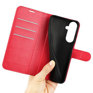 Samsung Galaxy S26 Plus (S26+) Hoesje - MobyDefend Kunstleren Wallet Book Case (Sluiting Voorkant) - Rood