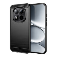 Xiaomi Redmi Note 15 Pro 5G Hoesje - MobyDefend TPU Backcover - Geborstelde Metaal &amp; Carbon-Look - Zwart