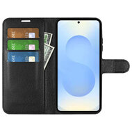 Samsung Galaxy S26 Plus (S26+) Hoesje - MobyDefend Kunstleren Wallet Book Case (Sluiting Voorkant) - Zwart
