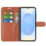 Samsung Galaxy S26 Plus (S26+) Hoesje - MobyDefend Kunstleren Wallet Book Case (Sluiting Voorkant) - Bruin