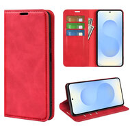 Samsung Galaxy S26 Plus (S26+) Hoesje - MobyDefend Luxe Wallet Bookcase (Magnetische Sluiting) - Rood