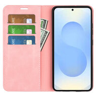 Samsung Galaxy S26 Plus (S26+) Hoesje - MobyDefend Luxe Wallet Bookcase (Magnetische Sluiting) - Roze