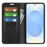 Samsung Galaxy S26 Plus (S26+) Hoesje - MobyDefend Luxe Wallet Bookcase (Magnetische Sluiting) - Zwart