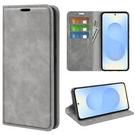 Samsung Galaxy S26 Plus (S26+) Hoesje - MobyDefend Luxe Wallet Bookcase (Magnetische Sluiting) - Grijs