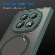 Xiaomi Redmi Note 15 5G Hoesje - MobyDefend MagSafe Case Mat Transparant Met Gekleurde Rand - Groen