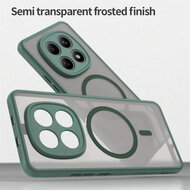 Xiaomi Redmi Note 15 5G Hoesje - MobyDefend MagSafe Case Mat Transparant Met Gekleurde Rand - Groen