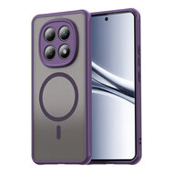 Xiaomi Redmi Note 15 5G Hoesje - MobyDefend MagSafe Case Mat Transparant Met Gekleurde Rand - Paars