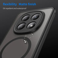 Xiaomi Redmi Note 15 5G Hoesje - MobyDefend MagSafe Case Mat Transparant Met Gekleurde Rand - Zwart