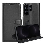 Samsung Galaxy S26 Ultra Hoesje - MobyDefend Kunstleren Wallet Book Case (Sluiting Voorkant) - Zwart