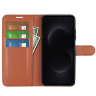 Samsung Galaxy S26 Ultra Hoesje - MobyDefend Kunstleren Wallet Book Case (Sluiting Voorkant) - Bruin