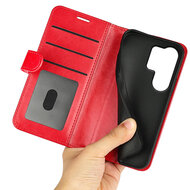 Samsung Galaxy S26 Ultra Hoesje - MobyDefend Wallet Book Case (Sluiting Achterkant) - Rood