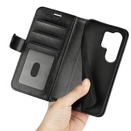 Samsung Galaxy S26 Ultra Hoesje - MobyDefend Wallet Book Case (Sluiting Achterkant) - Zwart