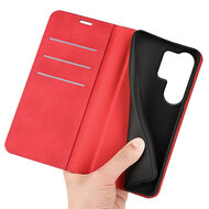 Samsung Galaxy S26 Ultra Hoesje - MobyDefend Luxe Wallet Bookcase (Magnetische Sluiting) - Rood