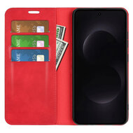 Samsung Galaxy S26 Ultra Hoesje - MobyDefend Luxe Wallet Bookcase (Magnetische Sluiting) - Rood