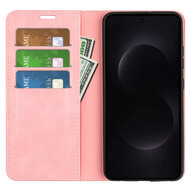 Samsung Galaxy S26 Ultra Hoesje - MobyDefend Luxe Wallet Bookcase (Magnetische Sluiting) - Roze