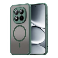 Xiaomi Redmi Note 15 Pro 5G Hoesje - MobyDefend MagSafe Case Mat Transparant Met Gekleurde Rand - Groen