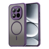 Xiaomi Redmi Note 15 Pro 5G Hoesje - MobyDefend MagSafe Case Mat Transparant Met Gekleurde Rand - Paars