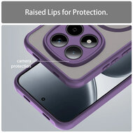 Xiaomi Redmi Note 15 Pro 5G Hoesje - MobyDefend MagSafe Case Mat Transparant Met Gekleurde Rand - Paars