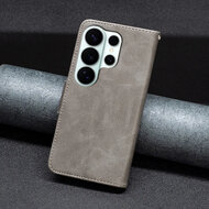 Samsung Galaxy S26 Ultra Hoesje - MobyDefend Wallet Book Case Met Koord - Grijs