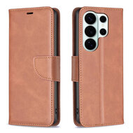 Samsung Galaxy S26 Ultra Hoesje - MobyDefend Wallet Book Case Met Koord - Bruin