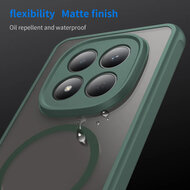 Xiaomi Redmi Note 15 Pro 4G Hoesje - MobyDefend MagSafe Case Mat Transparant Met Gekleurde Rand - Groen