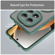 Xiaomi Redmi Note 15 Pro 4G Hoesje - MobyDefend MagSafe Case Mat Transparant Met Gekleurde Rand - Groen