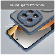 Xiaomi Redmi Note 15 Pro 4G Hoesje - MobyDefend MagSafe Case Mat Transparant Met Gekleurde Rand - Blauw