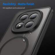 Xiaomi Redmi Note 15 Pro 4G Hoesje - MobyDefend MagSafe Case Mat Transparant Met Gekleurde Rand - Zwart