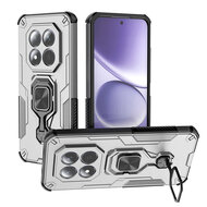 Xiaomi Redmi Note 15 Pro Plus 5G Hoesje - MobyDefend Dubbelgelaagde Pantsercase Met Standaard - Zilvergrijs