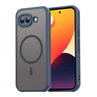 Google Pixel 10a Hoesje - MobyDefend MagSafe Case Mat Transparant Met Gekleurde Rand - Blauw