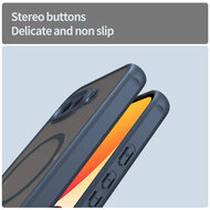 Google Pixel 10a Hoesje - MobyDefend MagSafe Case Mat Transparant Met Gekleurde Rand - Blauw