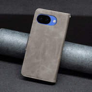 Google Pixel 10a Hoesje - MobyDefend Wallet Book Case Met Koord - Grijs