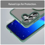 Samsung Galaxy S26 Hoesje - MobyDefend MagSafe Case Mat Transparant Met Gekleurde Rand - Groen