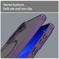 Samsung Galaxy S26 Hoesje - MobyDefend MagSafe Case Mat Transparant Met Gekleurde Rand - Paars