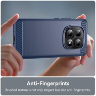 Xiaomi Redmi Note 15 5G Hoesje - MobyDefend TPU Backcover - Geborstelde Metaal &amp; Carbon-Look - Blauw